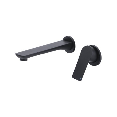 Simple split concealed household washbasin hot and cold faucet copper black wall washbasin faucet customization